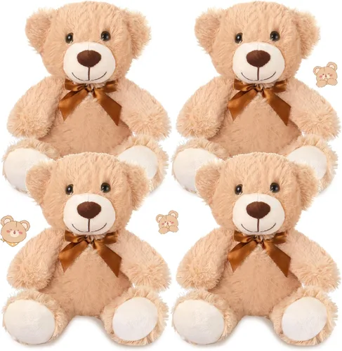 Miniatura 9 de Civaner Paquete de 4 osos de peluche de 14 pulgadas, lindos osos suaves, regalos a granel para mujeres, mejores amigas y novias (azul)