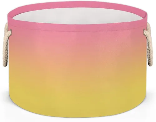 Miniatura 36 de Cesta de almacenamiento redonda grande de béisbol, canasta de almacenamiento circular plegable para béisbol, con asa para niños, manta de juguetes