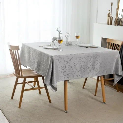 Miniatura 40 de Marina Decoration Mantel jacquard impermeable grueso elegante con ramas de damasco sólido de alta calidad, decorativo para el hogar, cocina, Crema