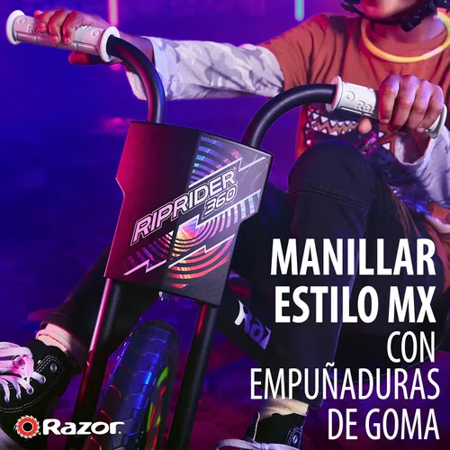 Miniatura 6 de Razor RipRider 360 Lightshow – Triciclo con ruedas traseras y con luces multicolor activadas por movimiento, triciclo de tres ruedas para derivar