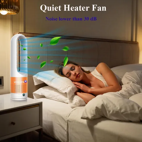 Miniatura 5 de Combo de calentador y ventilador sin aspas, ventilador de calentador de 1400 W y ventilador frío de 40 W, ventilador oscilante de 80°, uso durante