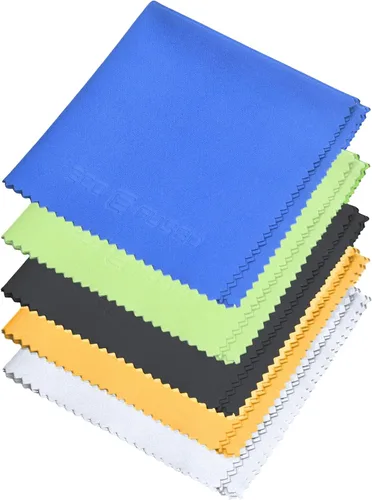 Miniatura 14 de Eco-Fused Paño de limpieza de microfibra, paño de microfibra de 7 x 6 pulgadas, paquete de 6 toallitas de limpieza de lentes azules, paño