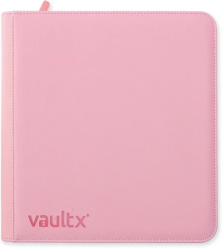Miniatura 4 de Vault X Carpeta con 12 bolsillos con cremallera, 480 tarjetas, material Exo-Tec, 20 páginas de carga lateral (rosa)