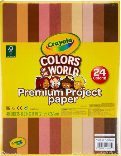 Miniatura 2 de Crayola Papel de construcción en colores del mundo, 8.5 x 11 pulgadas, 24 colores, suministros para manualidades, 48 hojas