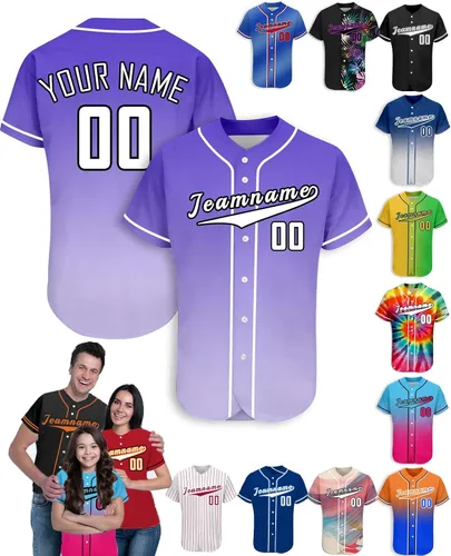 Miniatura 12 de Camiseta de béisbol personalizada para hombres, mujeres y niños con nombre, número y logotipo, camisetas de sóftbol personalizadas, S-4XL