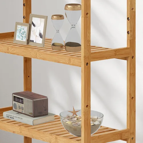 Miniatura 9 de Kinsuite Estante de almacenamiento de bambú de 5 niveles multifuncional de bambú para baño, cocina, sala de estar