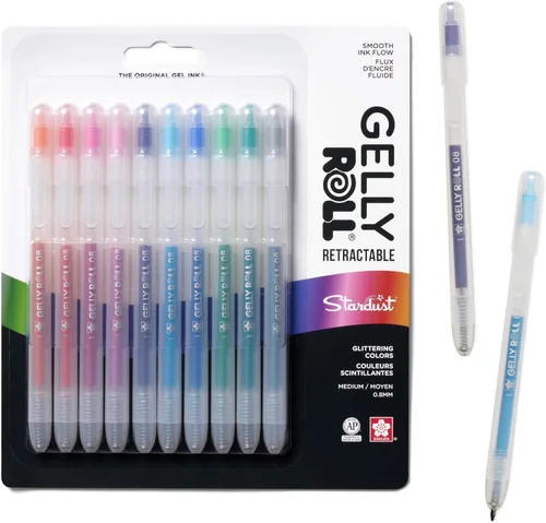 Miniatura 10 de SAKURA Gelly Roll - Bolígrafos de gel retráctiles de colores, juego de colores opacos, bolígrafo de tinta de punta media para diario, arte o dibujo