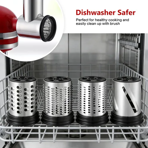 Miniatura 6 de Trituradora de acero inoxidable y rallador de queso para batidora de pie Kitchenaid, accesorios para rebanadora de verduras para Kitchenaid, máquina