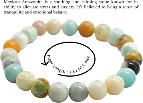 Miniatura 307 de Amazing Gemstone Crystal Bracelet for Women Men's Gifts - Protection Healing Crystal Bracelet - 8mm Gemstone Beaded Stretchable Bracelet Pulseras