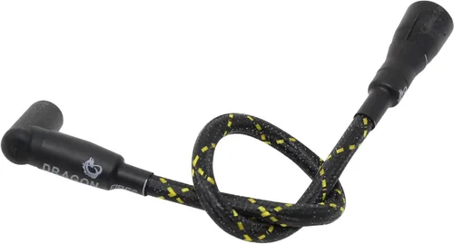 Miniatura 4 de DRAGON FIRE PERFORMANCE - Cable de bujía de bobina de bajo ohmio, 0.315 in, aspecto vintage, alambre trenzado de tela negra y amarilla, compatible