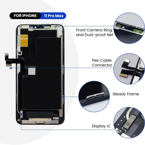 Miniatura 3 de Para iPhone 11 Pro Max Reemplazo de pantalla 6.5 3D Touch LCD Kit de reparación completo, Asamblea digitalizador con juego de herramientas