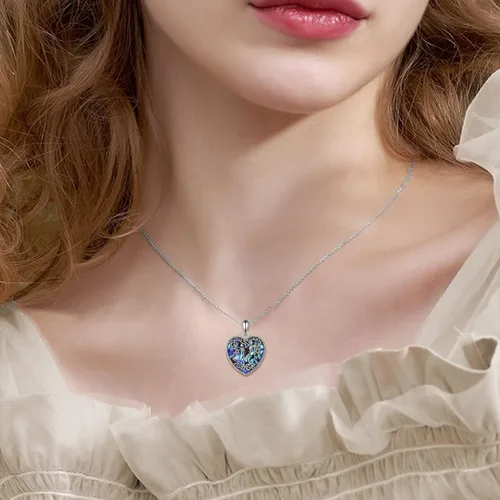 Miniatura 117 de ONEFINITY Collar de plata de ley 925 con diseño de árbol de la vida con colgante de nudo celta de concha de abulón para mujer