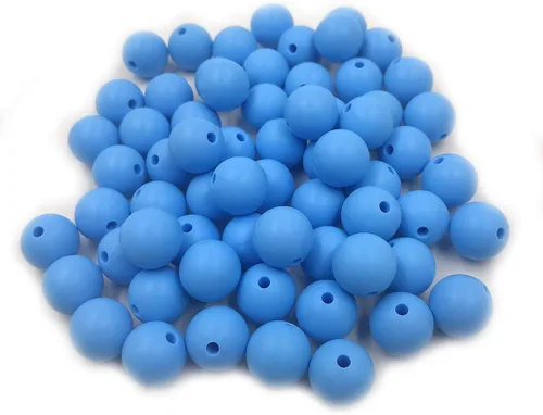 Miniatura 22 de Cuentas de perlas de silicona focales para bolígrafo, 100 cuentas redondas de silicona sueltas de 0.59 pulgadas a granel para llavero, mamá mujer