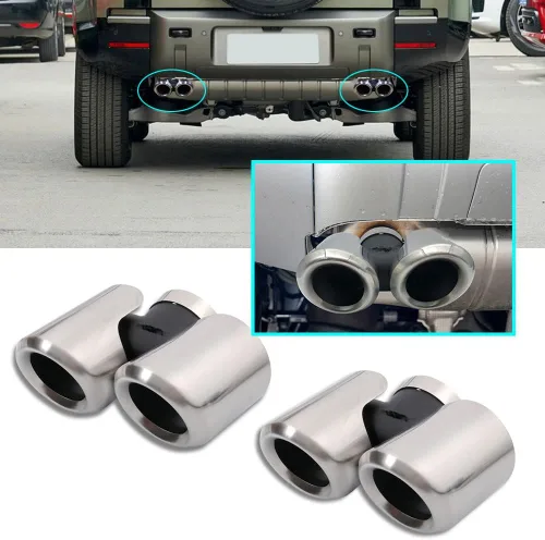 Miniatura 7 de Tubo exterior de acero inoxidable para tubo de escape de garganta para Land Rover Defender 90 110 2020 2021 2022 Accesorios de coche