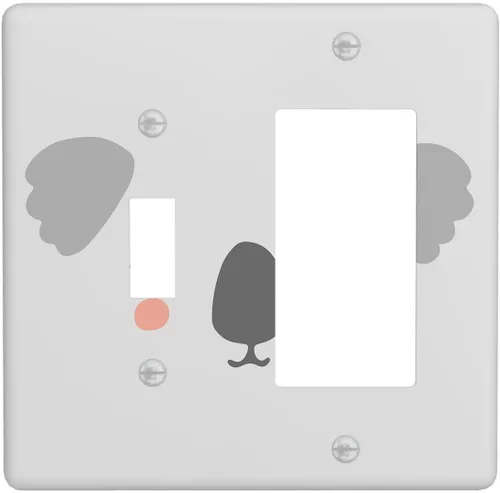 Miniatura 78 de Cubierta de interruptor de luz dúplex de elefante de dibujos animados de 1 banda, cubiertas de enchufe, placa frontal decorativa para receptáculo