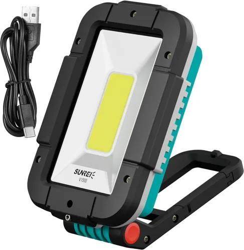 Miniatura 11 de SUNREI Luz de Trabajo Magnética LED de 1300LM con Atenuación Sin Escalones, Linterna Mecánica COB de 7800mAh, Reflector Recargable IPX65 con Gancho
