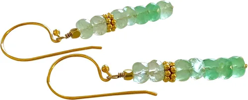 Aretes de piedra lunar verde lima, aretes de piedra lunar degradada, delicados colgantes de piedra lunar, aretes de piedras preciosas, novia, oro