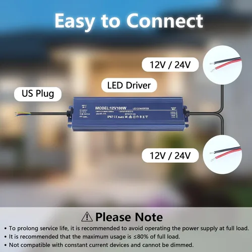 Miniatura 6 de Transformador LED de 12 V 60 W impermeable IP67, controlador LED ultra delgado de 110 V CA a 12 V CC 5 A 60 vatios convertidor de bajo voltaje LED