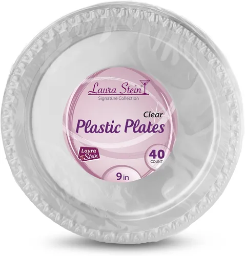 Miniatura 6 de Laura Stein - Platos desechables de plástico transparente de alta calidad, de gran peso, para postre, ideal para bodas, eventos, fiestas, catering