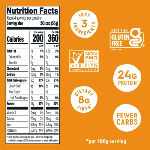 Miniatura 2 de Veggiecraft Farms Penne Pasta - Pasta baja en carbohidratos, alta en proteínas, hecha con batata, lentejas y guisantes, sin gluten, fideos de pasta
