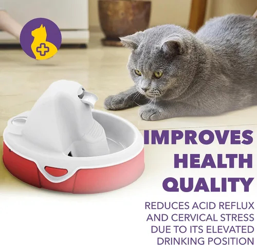 Miniatura 2 de Aqua Flow - Fuente de agua prémium para mascotas, dispensador automático para gatos y perros, sistema de drenaje anti-cabello, filtros