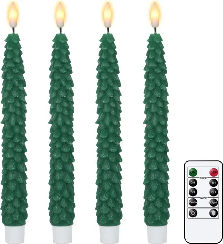 Miniatura 16 de Velas de Ventana Sin Llama con Control Remoto y Temporizador, Velas LED Cónicas Operadas por Batería con Ventosas Juego de 6 Velas de Ventana de A-6