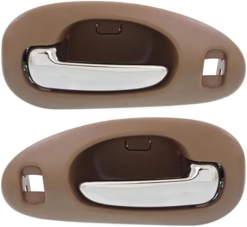 Miniatura 8 de Manija de puerta interior para Chrysler LHS 1999-2001 con bisel beige delantero del lado del conductor con palanca cromada Con orificio de bloqueo