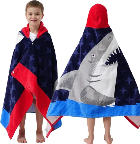 Miniatura 21 de Toallas de baño para niños, toallas para niños y niñas con capucha para playa, baño, piscina, toallas de natación de 30 × 50 PULGADAS de gran Alce