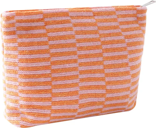 Miniatura 12 de Bolsas de cosméticos para mujer, bolsa de cosméticos de pana, bolsos estéticos para mujer, bolsos de mano con puntos sonrientes, organizador