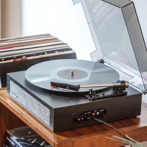 Miniatura 4 de Crosley CR6042A-BK Scout - Tocadiscos Bluetooth de 3 velocidades con altavoces integrados, color negro