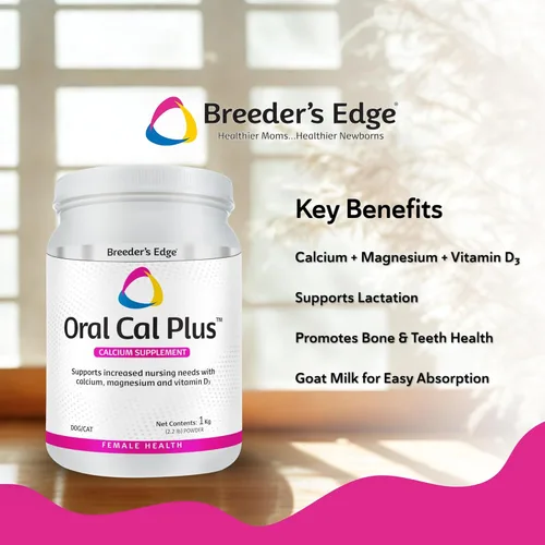 Miniatura 3 de Breeder's Edge - Suplemento oral Cal Plus en polvo, calcio y vitamina D3 para perros y gatos lactantes, apoya huesos, dientes y lactancia