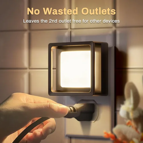 Miniatura 3 de DORESshop Luz nocturna LED, luces nocturnas enchufables a la pared (paquete de 2) con sensor de atardecer a amanecer, luces nocturnas regulables
