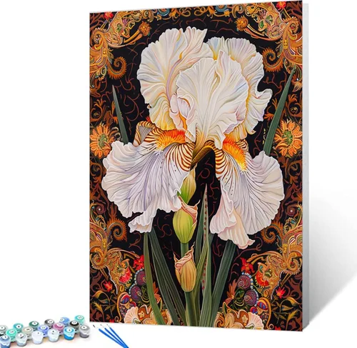 Miniatura 9 de Tucocoo Pinturas acrílicas para decoración de habitaciones, un ramo de flores, pintura por número para adultos, principiantes, estudiantes, amigos