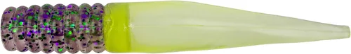 Miniatura 46 de Bobby Garland Slab Slay'R Señuelo de pesca de plástico suave para crappie, equipo de pesca y accesorios, 2 pulgadas, Chartreuse Silver Chartreuse