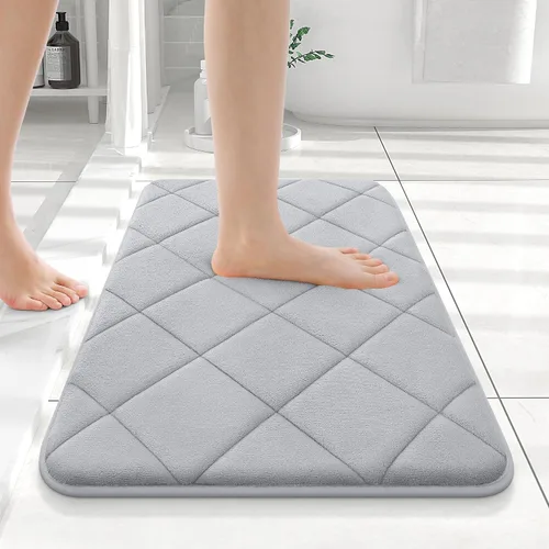 Miniatura 8 de OLANLY Tapete de baño de espuma viscoelástica de 24 x 16 pulgadas, ultra suave y absorbente, lavable a máquina, cómodo tapete de baño para suelo