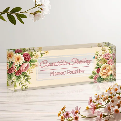Miniatura 10 de Placa de nombre personalizada para escritorio, letrero de nombre de escritorio acrílico personalizado, regalos de agradecimiento de oficina