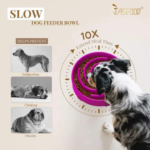 Miniatura 3 de JASGOOD Cuenco de Alimentación Lenta para Perros Grandes y Medianos, Cuencos de Alimentación Lenta Anti-Engullimiento para Mascotas que Previenen