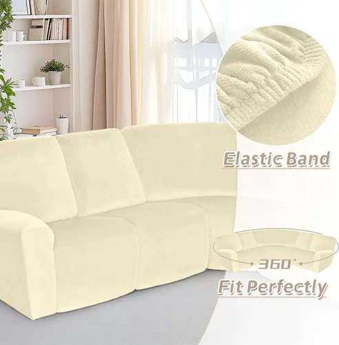 Miniatura 472 de Arfntevss Fundas de sofá seccional reclinable de terciopelo, Funda de sofá seccional de esquina para sofá reclinable, Funda elástica suave