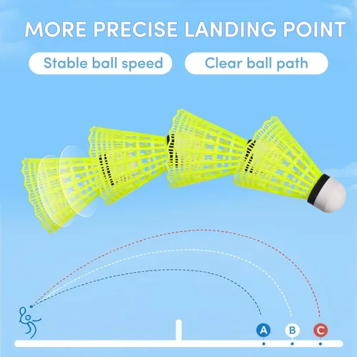 Miniatura 7 de ZIYIZE Paquete de 12 bolas de bádminton de nailon con gran estabilidad y durabilidad, volante para deportes de interior y exterior, entrenamiento