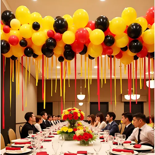 Miniatura 9 de TNWBA Globos rojos, negros y amarillos, 120 globos de látex, decoración de cumpleaños, boda, baby shower, fiesta Rojo Negro Amarillo