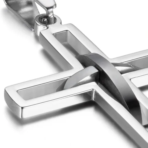 Miniatura 17 de OIDEA Cross Pendant Necklace for Men Women: High Polish Hollow Openwork Stainless Steel Cross Chain Mens Jewelry Gifts
