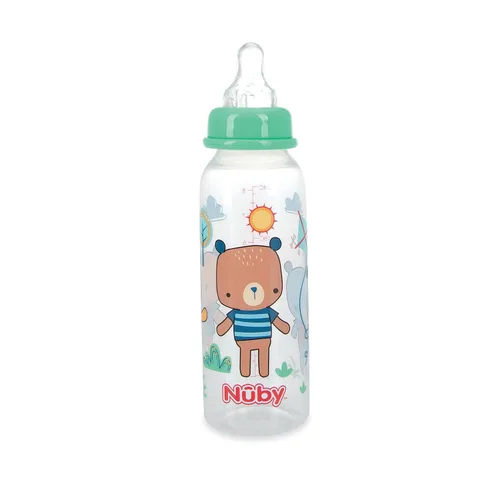 Miniatura 7 de Nuby Botella tintada de cuello estándar, 8 onzas, 1 paquete de 1 botella, los colores/patrones pueden variar