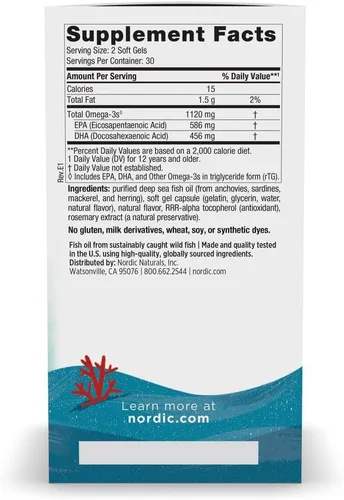 Miniatura 2 de Nordic Naturals Ultimate Omega 2X Teen, Fresa - 60 mini geles blandos - 1120 mg Omega-3 totales con EPA y DHA - Salud cerebral, estado de ánimo