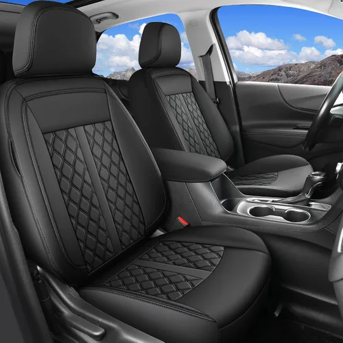 Huidasource Fundas para Asientos Delanteros para Nissan Titan 2016-2024, Almohadilla de Asiento de Falso Cuero Impermeable para Titan/Titan XD SV