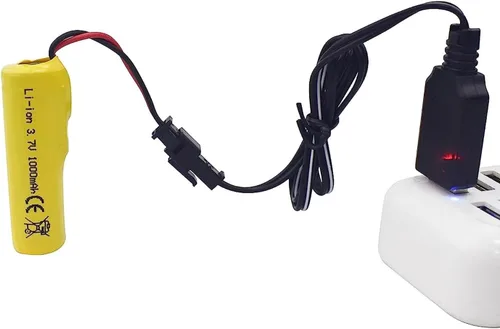 Miniatura 3 de 3 unids 3.7 V 1000 mAh batería de iones de litio con cable de carga USB para 1220A TB202 TB201 TM201 TM202 TC141 DE35 DE38 DE40 DE50 RC Stunt Car