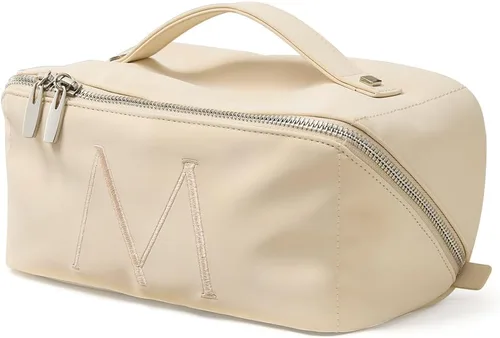 Miniatura 22 de EACHY Bolsa de Maquillaje de Viaje, Bolsas de Cosméticos de Gran Capacidad para Mujeres, Bolsa Portátil Impermeable que se Abre Plana, Bolsa de Aseo