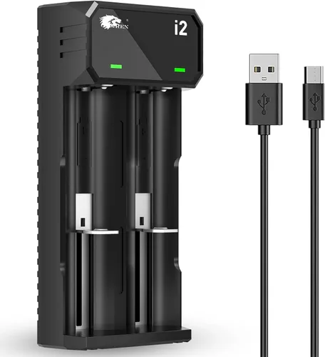 IMREN Cargador de batería 18650, cargador de batería de 3.7 V para batería de iones de litio de 3.7 voltios 18650 18350 18500 16340 14500 20700
