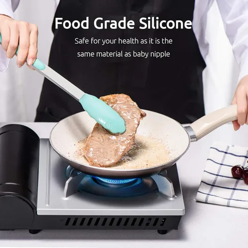 Miniatura 8 de U-Taste Juego de 10 pinzas de cocina de silicona resistentes al calor de 600 °F, taza medidora de acero inoxidable 18/8 y cuchara, juego de 10