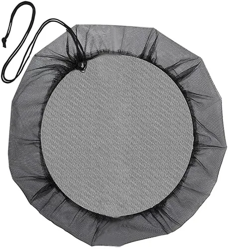 Miniatura 8 de Cubierta de malla para barriles de lluvia con cordón, protector de tanque de cubos de recolección de agua, cubierta de cubos de recolección de agua