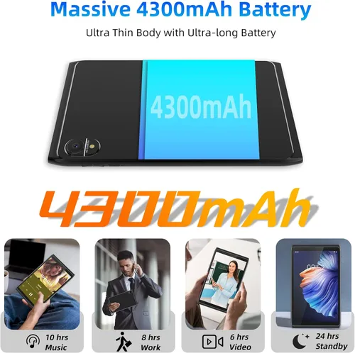 Miniatura 6 de Tablet Android 8 pulgadas, Tableta Android 12.0 de 32GB de almacenamiento con expansión SD de 1024GB, PC de tabletas, procesador Quad-core 2GB RAM